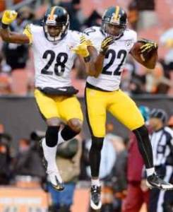 William Gay celebrates a pick six against the Browns