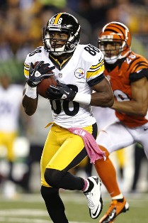 Emanuel Sanders had 5 catches against the Bengals at Heinz Field